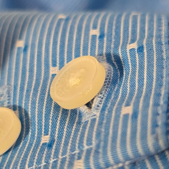 Ted Baker Endurance Shirt Mens 16.5 Blue Button Up Long Sleeve Textured Office - Picture 9 of 13